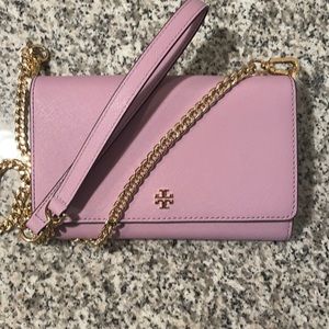 Tory Burch lavender cross-body bag